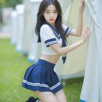 Sensual Secretarial Bodysuit - Airline Uniform Style Skirt Set, Modest Yet Alluring Lingerie for Women thumbnail