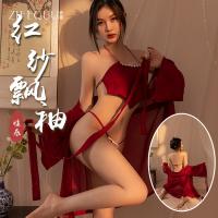 Ziqu Ancient Chinese Lingerie Set – Silk Hanfu Bodysuit, Sheer Veil & Sensual Sleepwear for New Year Romance