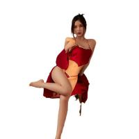 Ziqu Ancient Chinese Lingerie Set – Silk Hanfu Bodysuit, Sheer Veil & Sensual Sleepwear for New Year Romance thumbnail