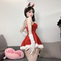 Ziqu Sexy Christmas Lingerie Set - Velvet Role Play Costume for New Year Eve & Holiday Parties