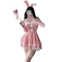 Xianyi Christmas Bunny Girl Lingerie Set - Red Velvet Sexy Costume for New Year Cosplay & Party Wear thumbnail
