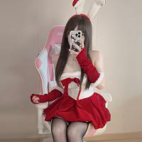 Sexy Christmas Sweet-Spicy Bralette Set with Red Santa Hat & Bow Neckline Lingerie Outfit thumbnail