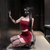 Midnight Rose Sexy Lace Bralette Set - Velvet Red Valentine's Day Lingerie for Women thumbnail