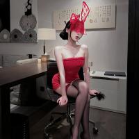 New Year Eve Lingerie Dress - Red Lace Corset Mini Dress, Sexy Bodycon Party Outfit for Women thumbnail