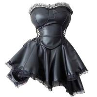 Genuine Yun Sensual Lingerie Dress for Women – Sexy Side-Cut Lace Bodysuit with Tied Waist & Mesh Detail thumbnail