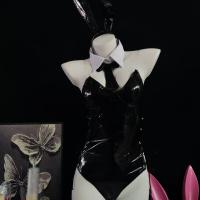 Gorgeous Cloud PU Bodysuit - Sexy Soft Bunny Girl Costume with Open-Crotch Design for Role Play thumbnail