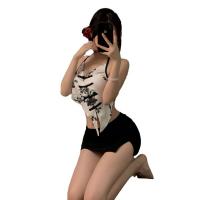 Sexy Secretary Outfit for Women - Halter Bodycon Skirt Set with Crop Top & Abstinence-Inspired Lingerie Ensemble thumbnail