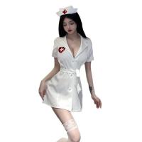 YueDie Sexy Nurse Costume Set - Deep V Lingerie Outfit for Role Play & Adult Fun thumbnail
