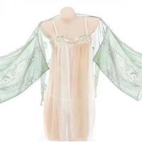 Sheer Ancient Chinese Court Lingerie Set - Hanfu-Inspired Sexy Bodysuit, Belly Dance Dudou & Long Skirt for Plus Size Wo thumbnail