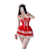 Qingruohan Maid Costume Lingerie Set – Sexy No-Remove Sleepwear Robe for Small Bust Women, Tempting Bedroom Outfit thumbnail