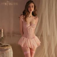 Manyan Sexy Lace Bodysuit Set with Underwire, Corset Waist Trainer & Sheer Sleep Dress thumbnail
