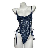 Pure Desire Lace Bunny Costume for Women – No-Remove Sheer Cutout Bodysuit with Floral Trim & Open Chest Design thumbnail