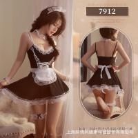 Adorable Cute Maid Costume Lingerie Set - Sexy Low-Cut Plus Size French Maid Outfit for Women, Playful & Alluring thumbnail