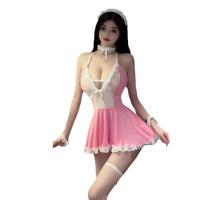 Adorable Plus Size Lingerie Set - No-Remove Busty Look Maid Costume Sleepwear Outfit thumbnail