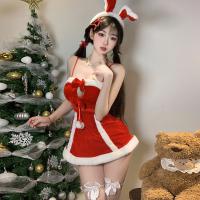 Christmas Lingerie Set for Women - Busty Sexy Bunny Costume, New Year Party Outfit, Cosplay & Naughty Holiday Wear thumbnail