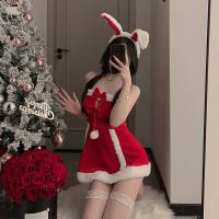 Christmas Velvet Lingerie Set - Sexy Red Sleep Dress for New Year's Eve, Role Play & Party Costume thumbnail