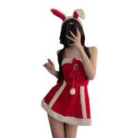 Christmas Velvet Lingerie Set - Sexy Red Sleep Dress for New Year's Eve, Role Play & Party Costume thumbnail