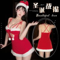 Christmas Velvet Lingerie Set - Sexy Role Play Sleep Dress, Naughty Holiday Costume for Women thumbnail