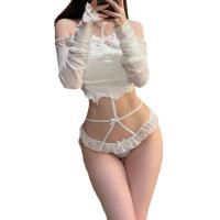 Genuine Cloud-Inspired Busty Maid Bikini - Lace Cross-Back Thong with Bow Detail, Sensual & Elegant thumbnail