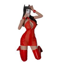 Genuine Cloud Lingerie Set - Sexy Sheer Mesh & Patent Leather Bodycon Mini Skirt Outfit for Nightclub & Party Wear thumbnail
