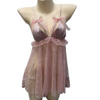 Double-Heart Plus Size Lingerie Set - Sheer Bridal Sleepwear with Pearls, Pure & Tempting Wedding Ensemble thumbnail