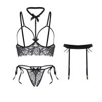 DZ Gui Ruo Lingerie Set - Seductive Open-Crotch Butterfly Knot Pure-Yet-Alluring Uniform Outfit thumbnail
