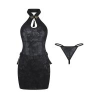 DZ Gui Ruo Vintage Lace-Up Cheongsam Lingerie Set - Sexy Backless Slit Robe with Traditional Frog Buttons thumbnail