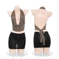 Flame Desire Secretarial Leopard Print Bodysuit - Sexy Chest-Revealing Pure Temptation Bodycon Set thumbnail