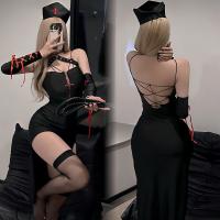 Giyun Anime-Style Sexy Lace Nightgown Set – High-Slit Hook-Neck Cosplay Sleepwear for Halloween & Date Nights thumbnail