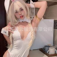 Glowing Cloud PU Bunny Girl Costume - Sexy Tight-Fit Role Play Lingerie Set for Cosplay & Bedroom Fun thumbnail