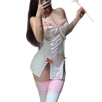 Gorgeous Cloud Sensual Lingerie Set - Sheer Nurse Costume for Women, Sexy Cosplay Outfit with Adjustable Straps thumbnail