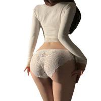 Guiyun Sexy Black Lace Bikini Panties - Sheer Mesh Low-Rise Triangle Underwear for Women, Pure Temptation Lingerie thumbnail