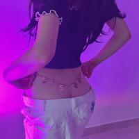 Guiyun Sexy Lace Thong - Pure Temptation Sheer Gold-Embellished Punk Chain Bikini Briefs for Women thumbnail