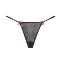 Guiyun Sexy Lace Thong - Pure Temptation Sheer Gold-Embellished Punk Chain Bikini Briefs for Women thumbnail