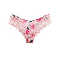 Ice Silk Lace Triangle Panties - Seamless Pure & Sensual V-Cut Hip-Lift T-Pant with Hollow-Out Detail thumbnail