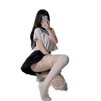  Japanese Style Cross-Band Over-the-Knee Socks for Women – Cute Lolita Student Cotton Stockings, Fashionable Mid-Calf to thumbnail