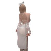 Giyun Nun Costume Lingerie Set - Gothic Anime Hook-Neck Long Dress Cosplay Sleepwear for Halloween & Roleplay thumbnail