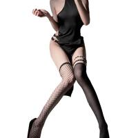 Gorgeous Cloud Sexy Over-the-Knee Fishnet Stockings - Black Lace-Up Rivet Long Tube Socks for Bold Style thumbnail