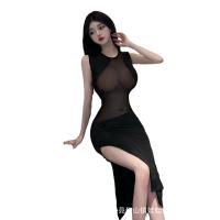 Women's Sexy Lace Bodycon Dress - Sheer Mesh Long Evening Gown for Nightclub & Date Nights thumbnail