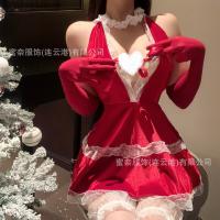 Mina New Year Scarlet Night Slip Dress - Sexy Bare-Back V-Neck Lingerie Sleepwear thumbnail