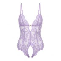 NightSigh Lace Sexy Bodysuit with Open-Crotch Design - Seductive Costume Outfit for Adults thumbnail