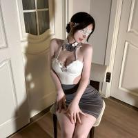 OL Secretary Lingerie Set - Elegant Seductive Black Lace Erotic Underwear for Women thumbnail