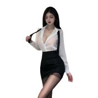 Plus Size Sexy Secretary Skirt Set - Office Chic Bodysuit & Blouse for Teachers, Nightclub & OL Outfits thumbnail