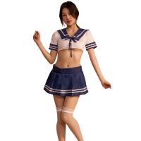 Pure & Playful Lingerie Set - Sexy Student-Style Uniform Sleepwear for Flirty Nights thumbnail