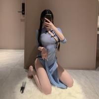 Pure & Seductive Lace Cheongsam Lingerie Set - Romantic Date Night Sleepwear for Small Bust thumbnail