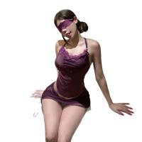 Pure & Seductive Lingerie Set – Modest Yet Sexy Open-Crotch Bodycon Skirt Sleepwear Costume Outfit thumbnail