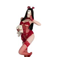 Pure & Seductive Lingerie Set - Modest Yet Sexy Bunny Girl Costume with Open-Crotch Design for Cosplay & Sleepwear thumbnail