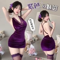 Purple Lace Bodysuit Skirt Set - Seductive No-Remove Lingerie Sleepwear Outfit thumbnail
