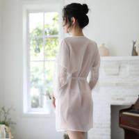 PX19158 Mesh Lace Sleeve Robe Set – Sheer Sexy Lounge Wear & Intimate Sleepwear Ensemble thumbnail