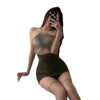 Qiao Duo Sexy Lace Bodysuit Set - Strapless Nightclub Outfit, Office Secretary Costume, Pure-Yu Silk-Look Dress & Bed Se thumbnail